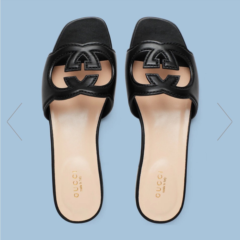 Gucci WOMEN'S INTERLOCKING G CUT-OUT SLIDE SANDAL